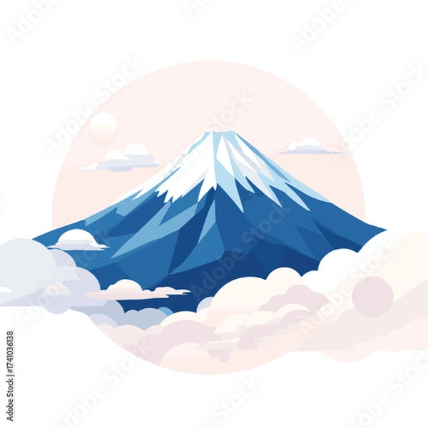 Fototapeta mountain fuji in winter