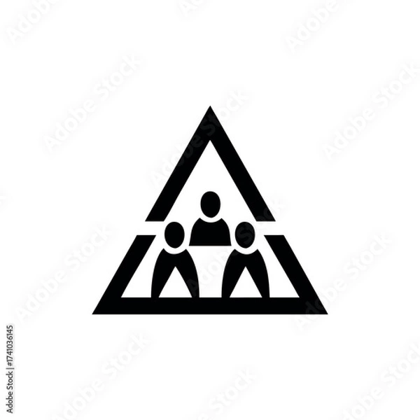 Obraz Abstract three people inside triangle modern community Vector illustration