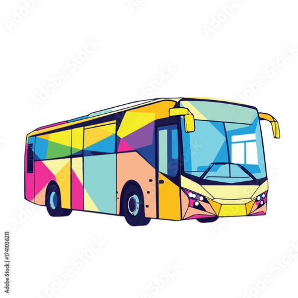Fototapeta bus isolated on white background