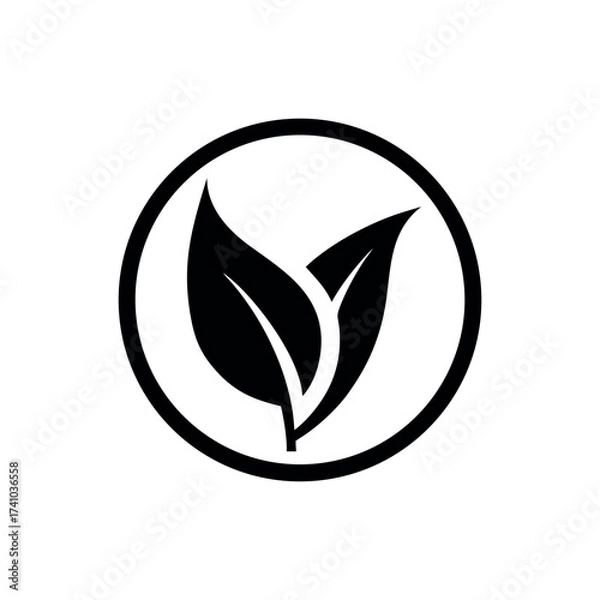 Fototapeta Leaf logo eco friendly minimal nature inspired concept Vector illustration