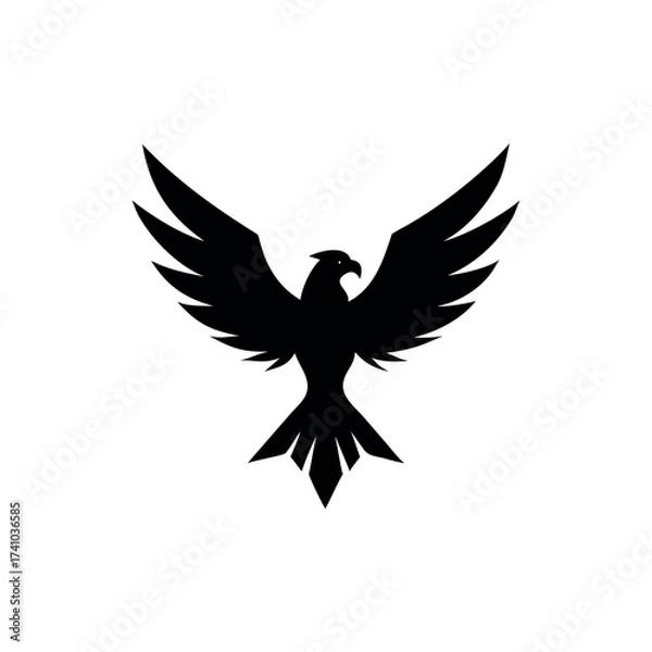 Fototapeta Minimalist eagle logo with clean modern bold shape Vector illustration