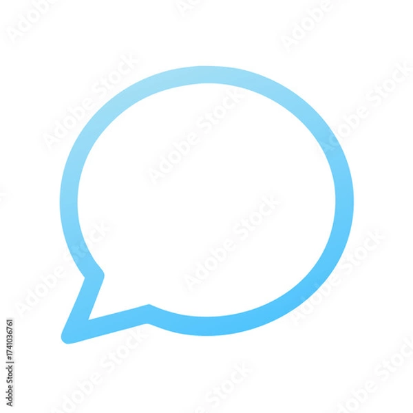 Fototapeta Minimal modern speech bubble icon, clean vector,
