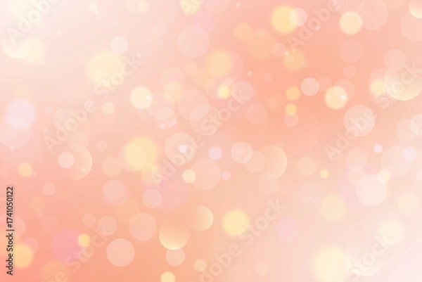 Obraz Gradient background with pink and peach color gradation. Soft light texture and bokeh abstract blurred bg. Lovely vector bg for cosmetic presentation