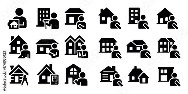 Fototapeta Architectural Icon Grid