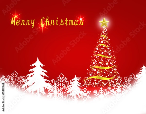 Fototapeta クリスマス　クリスマスツリー　クリスマス背景