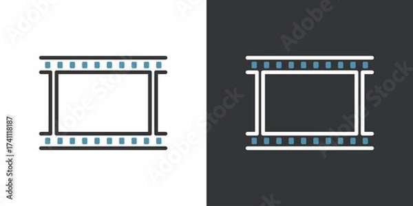 Fototapeta フィルムの2色ラインアイコン