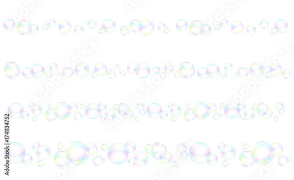 Fototapeta set of soap bubble lines