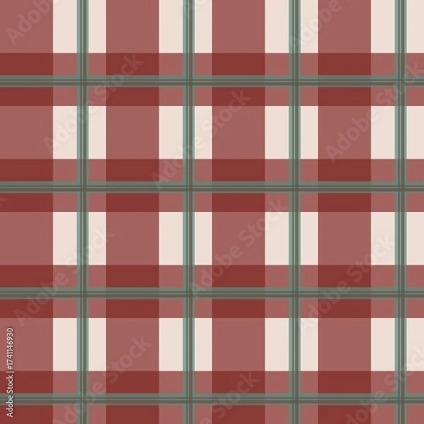 Obraz Seamless Red and Beige Plaid Checkered Pattern