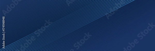 Fototapeta Blue background. Vector abstract, science, futuristic, energy technology concept. Digital image of light rays, stripes lines with blue light over dark blue