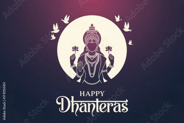 Obraz Elegant Traditional Dhanteras Greeting Design