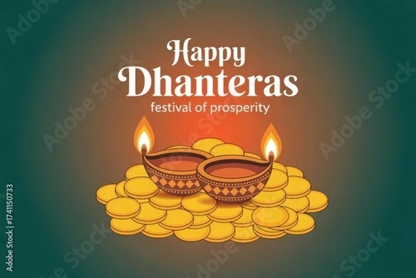 Obraz Golden Glow Happy Dhanteras Wishes