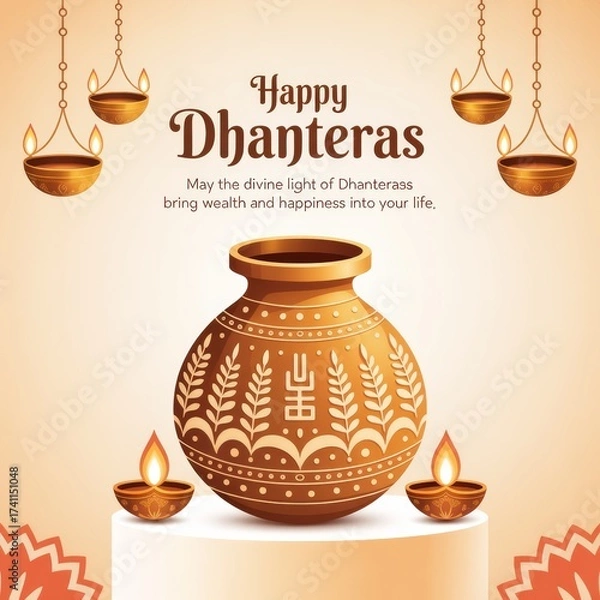 Obraz Happy Dhanteras Poster Template