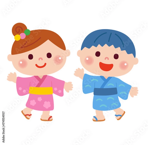 Obraz 夏祭りを楽しむ子どもたち