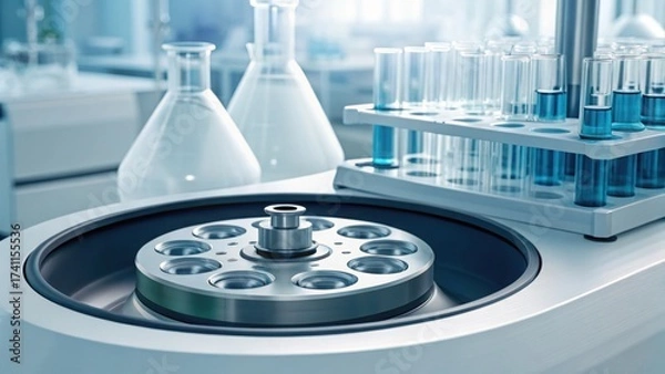 Fototapeta Laboratory Centrifuge in Action with Motion Blur Effect