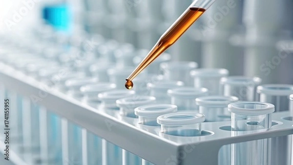 Fototapeta Precision Pipetting Technique for Liquid Transfer into Microtubes