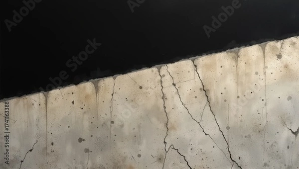 Obraz Abstract Textured Concrete Surface with Dripping Patterns and High Contrast Lighting