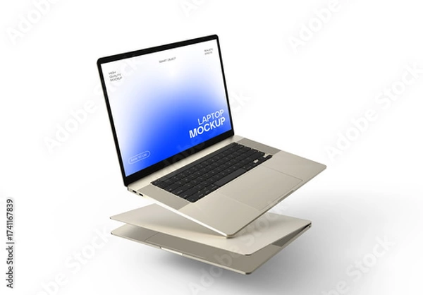 Fototapeta Floating Laptop Computer Screen Mockup