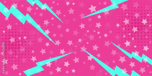 Fototapeta comic abstract pop art background with thunder illustration