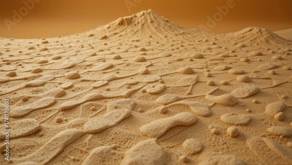 Fototapeta Intricate Patterns and Textures of Sand Dunes Under Warm Orange Light in Desert Landscape