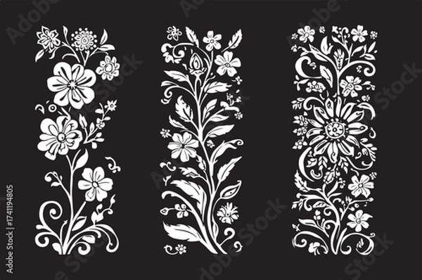 Obraz Intricate Floral Laser Cut Panel Designs