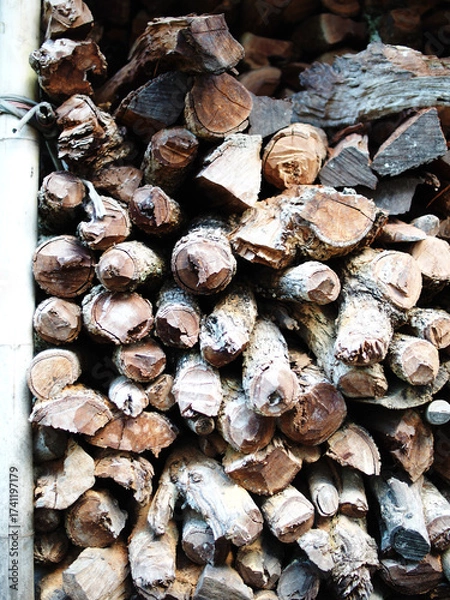 Obraz burning fire wood on ground and texture