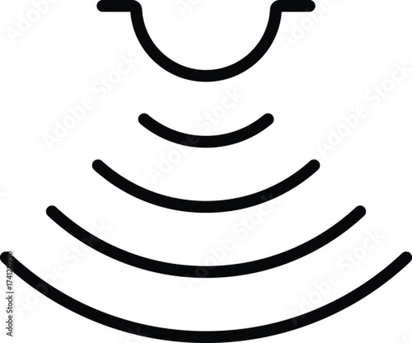 Fototapeta Minimal line icon of a touch signal or sensor control. Represents touchscreen, smart device interaction, gesture control, automation, and modern technology. Perfect for UI design, apps, websites