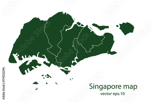 Fototapeta Singapore map