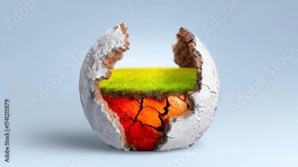 Fototapeta Vision for earth saving our globe through fertile farmlands and environmental awareness