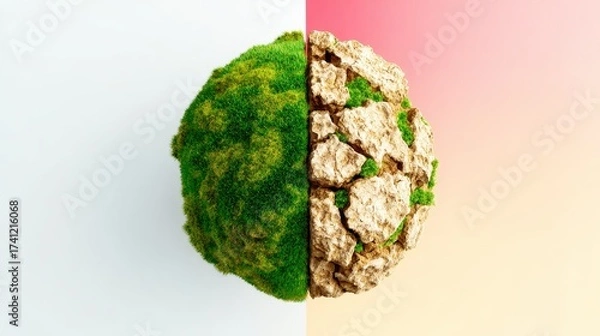 Fototapeta Earth's vision for a greener globe saving the environment through symbolic art nature gigapixel creation