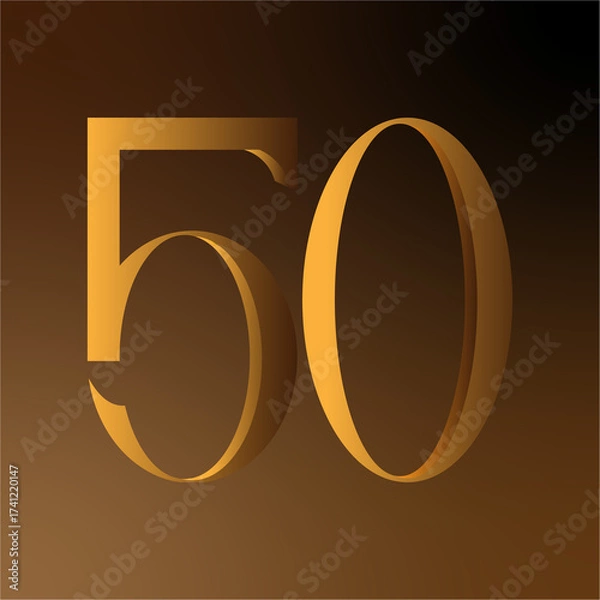 Obraz the number 50 with a background