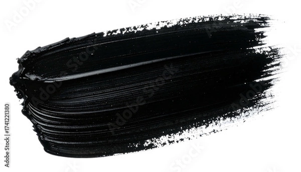 Fototapeta Black paint brush stroke texture background.