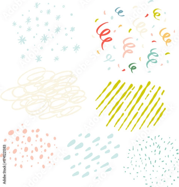 Obraz Vector colorful textures set. Christmas and New Year celebration backgrounds