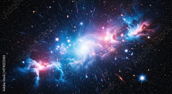 Fototapeta Vibrant Cosmic Nebula Amidst a Starry Expanse