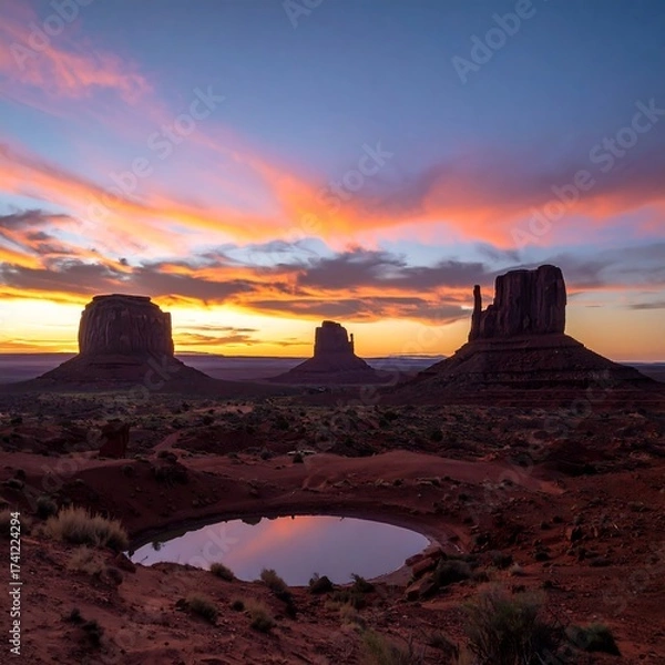 Fototapeta Monument Valley sunrise reflection