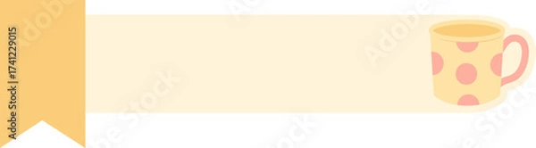 Fototapeta Cute Banner Header with Mug