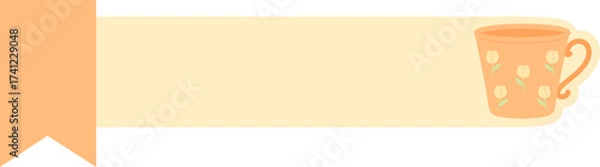 Fototapeta Cute Banner Header with Mug