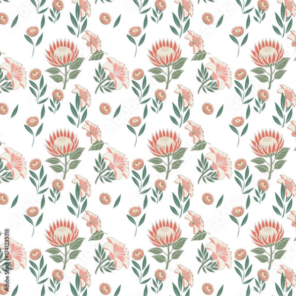 Fototapeta seamless floral pattern