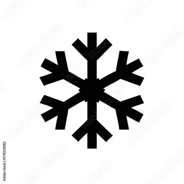 Obraz Snowflake shape modern clean geometric winter logo Vector illustration