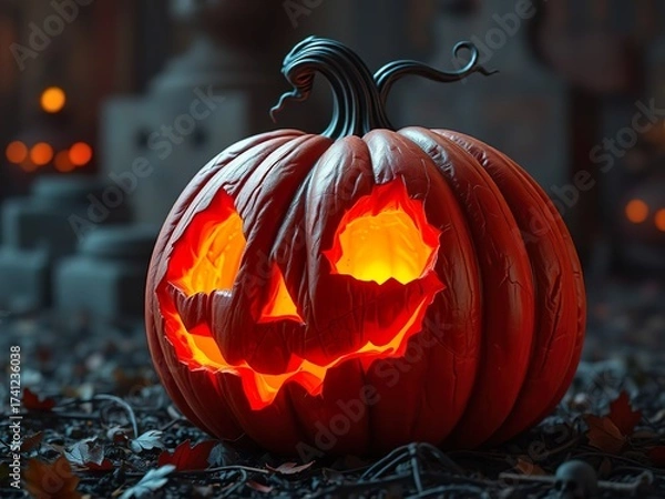 Obraz Traditional Halloween Pumpkin Silhouette