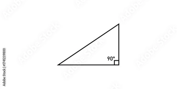 Fototapeta Right Triangle Icon in Mathematics.