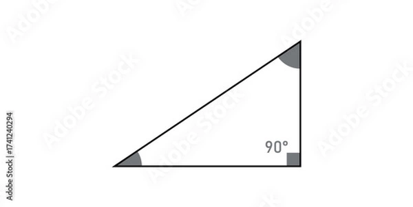 Fototapeta Right Triangle Icon in Mathematics.