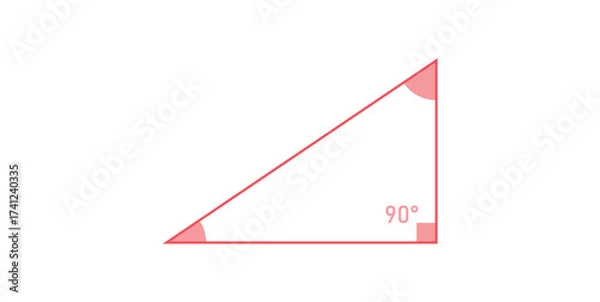 Fototapeta Right Triangle Icon in Mathematics.
