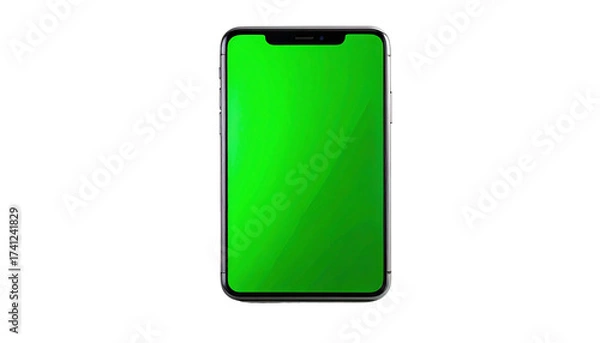 Fototapeta Smartphone with green screen isolated on white background 1.