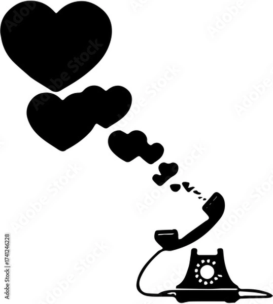 Fototapeta vector illustration of a phone call from a girlfriend