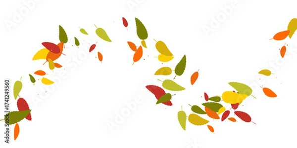 Fototapeta Scattered autumn leaves. Unusual abstract texture. Vector EPS 10.