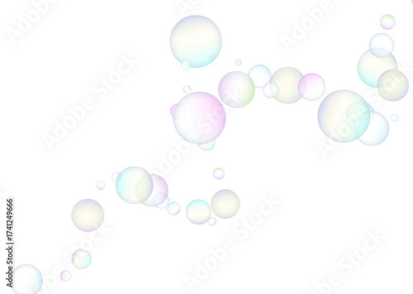 Fototapeta Soap bubbles flew randomly 