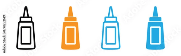 Fototapeta Set of glue bottle icons in various shapes and styles