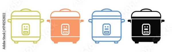 Fototapeta Rice cooker set, Set of rice cookers, rice cooker collection, Vector of rice cookers, rice cooker silhouette, rice cooker isolated on white background