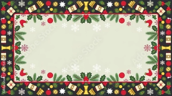 Fototapeta hires for Christmas background and presentation 16 9 size with items and decoration with gifts, accessories and colored balls 