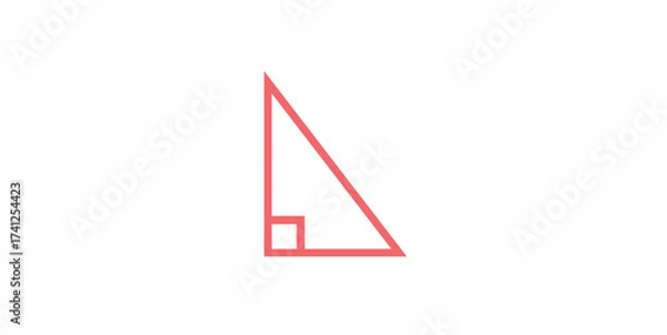 Fototapeta Right Triangle Icon in Mathematics.